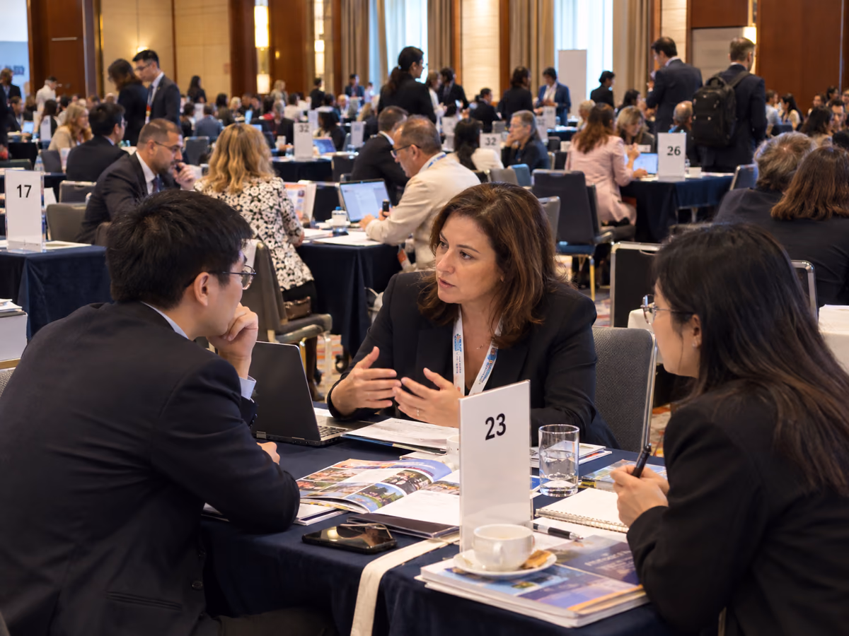 Institution and agency representatives reviewing a partnership mandate